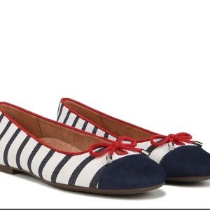 Vionic Striped Flats with Red Accents